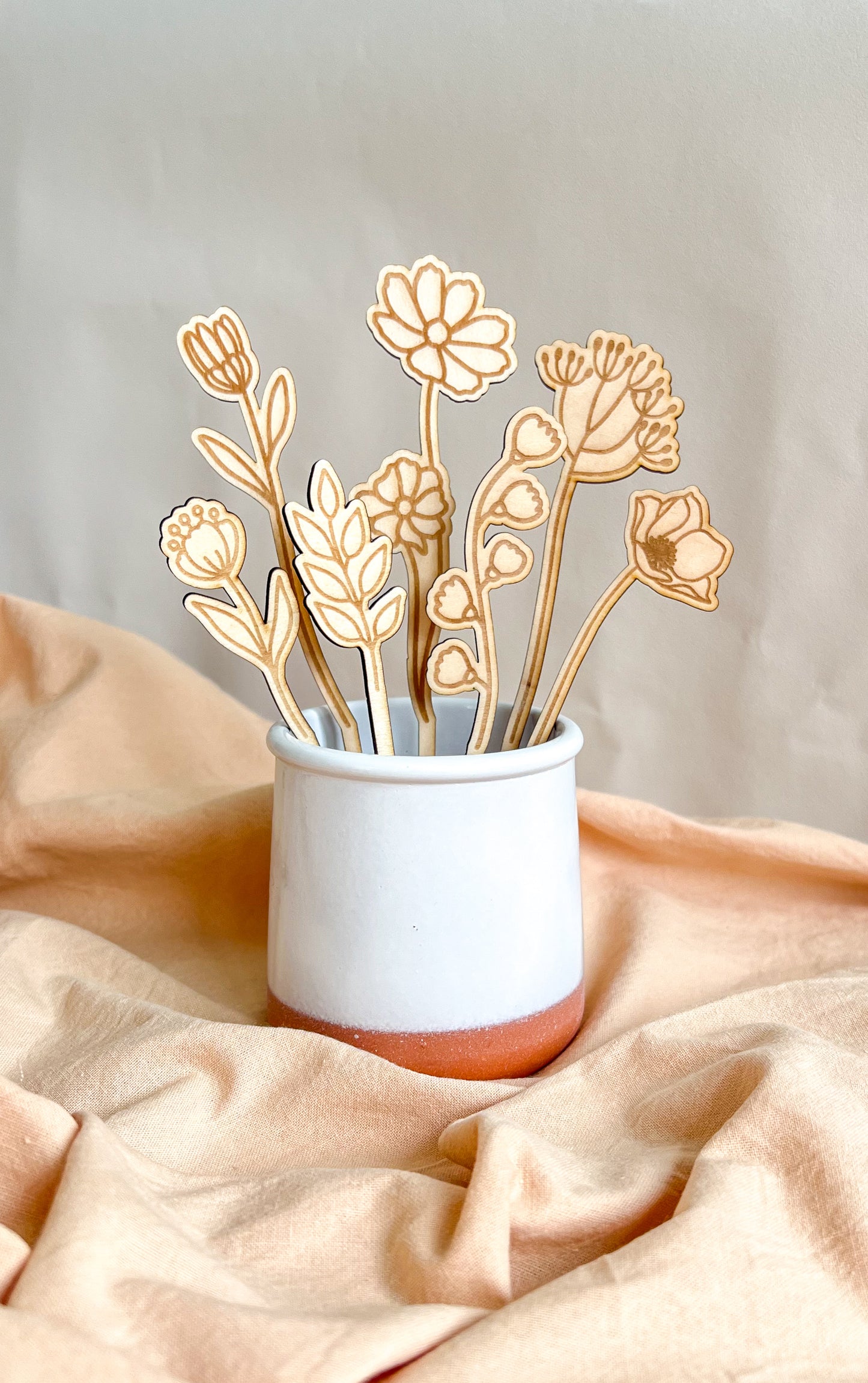 LOT de fleurs - bois 3mm