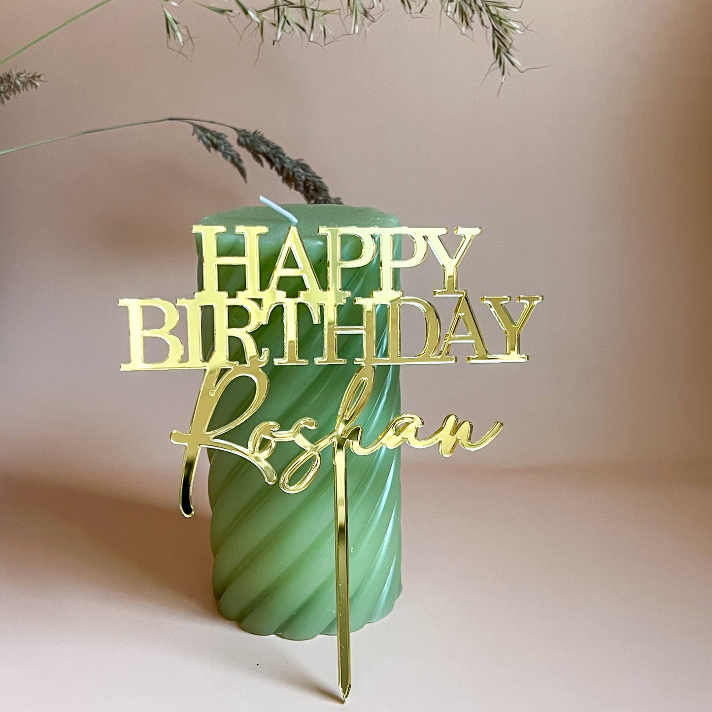 Cake Topper Happy Birthday + Prénom