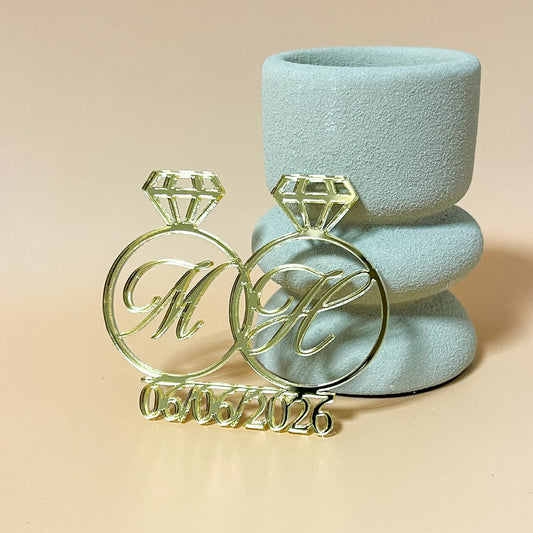 Topper Bento : Deux Alliances + date