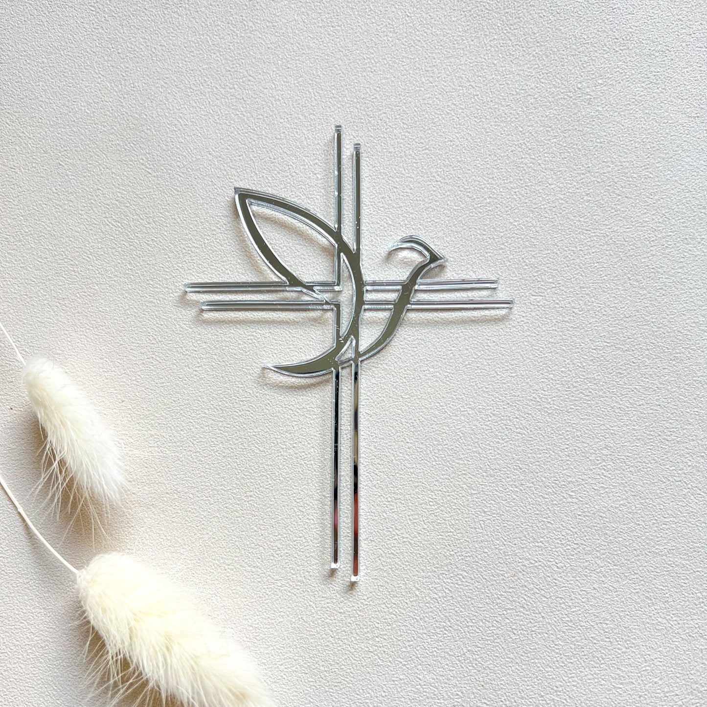Topper Baptême Croix & Colombe - modèle 1