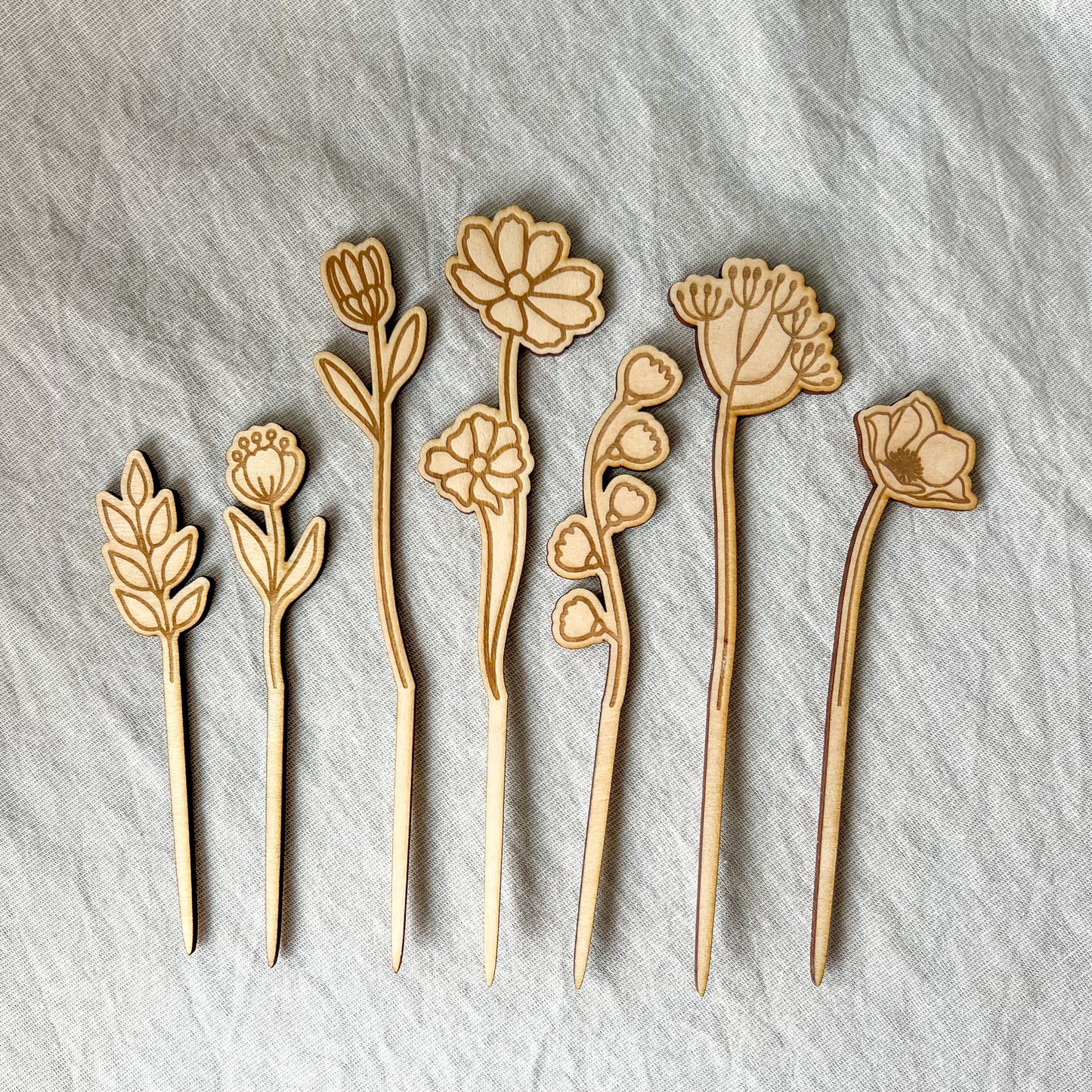 LOT de fleurs - bois 3mm
