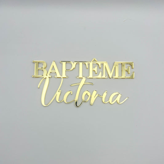 Face ou Cake Topper Baptême
