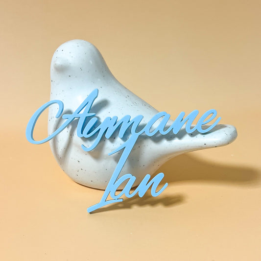 Face topper : prénom et âge