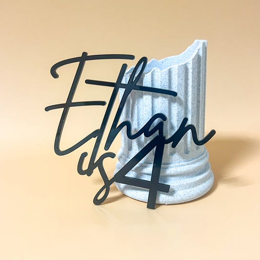 FACE topper : prénom et âge