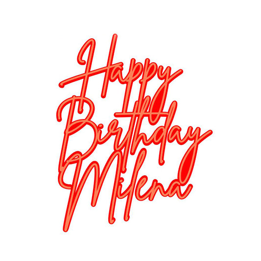 Topper : HAPPY BIRTHDAY + Prénom Double Couche