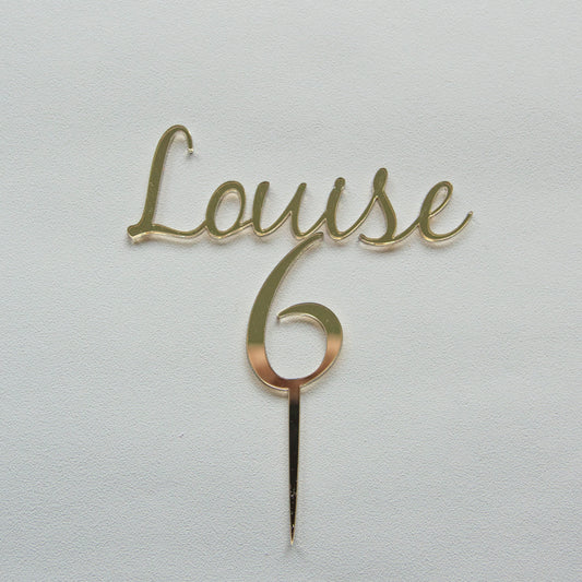 Cake topper prénom et âge