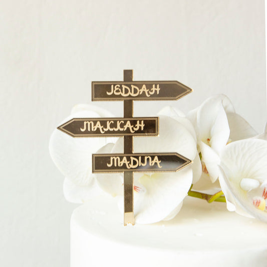 Cake Topper : Panneau directionnel